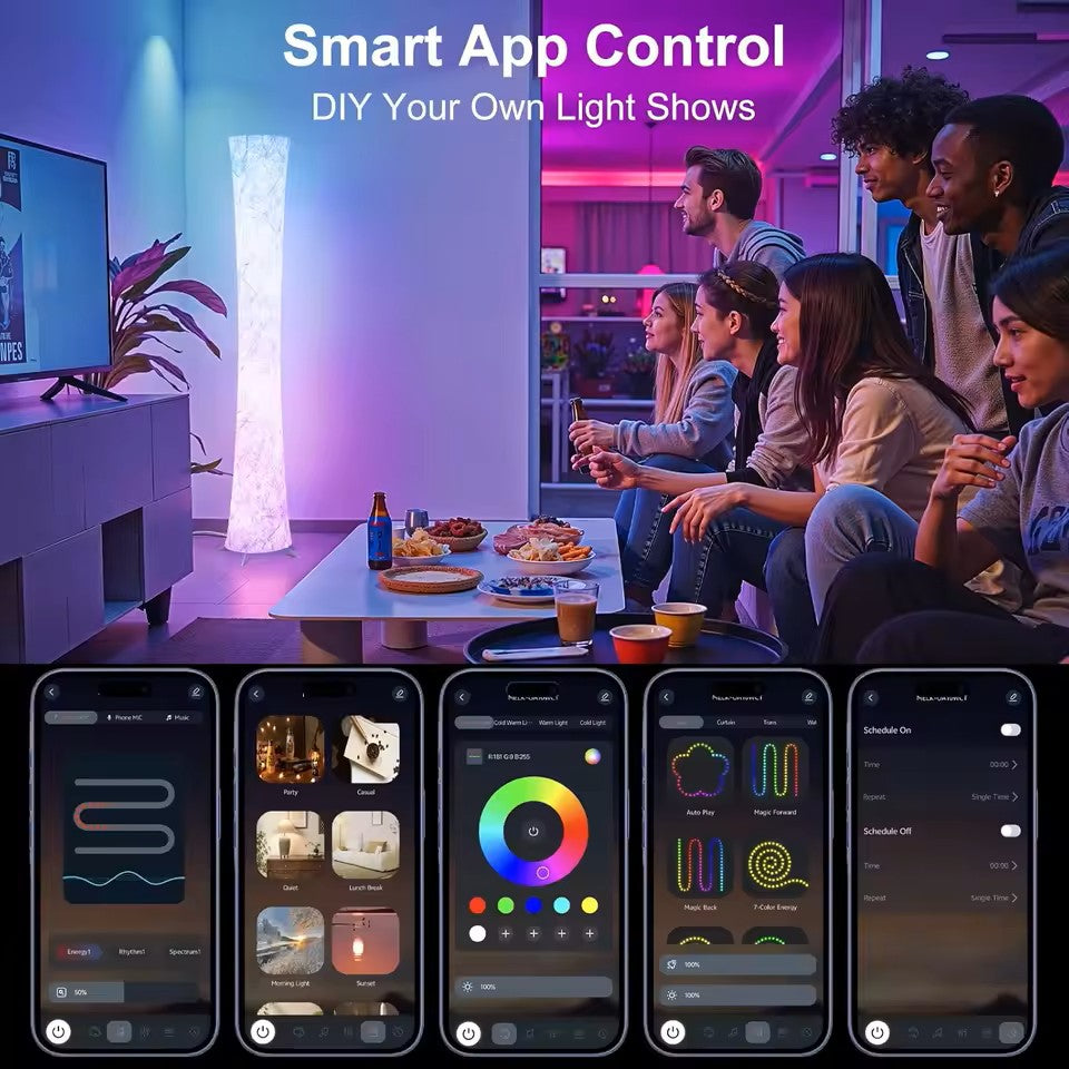 Smart RGB Corner Floor Lamp 61" – Music Sync, 16M Colors, App Control