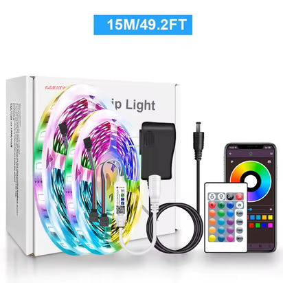 RGB LED Strip Lights – Bluetooth App Control, Color Changing, 5M–20M for Bedroom, Kitchen & Bar