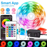 RGB LED Strip Lights – Bluetooth App Control, Color Changing, 5M–20M for Bedroom, Kitchen & Bar