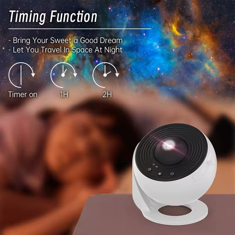 Galaxy Night Light Projector – Rotating Starry Sky Lamp for Kids Bedroom