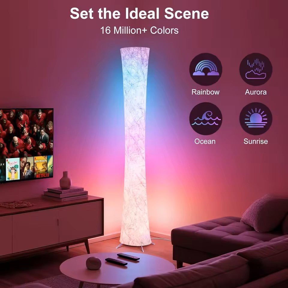 Smart RGB Corner Floor Lamp 61" – Music Sync, 16M Colors, App Control