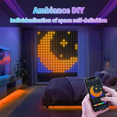 Smart Curtain Lights – DIY Color Changing LED Fairy Lights with Music Sync for Window & Wall Decor