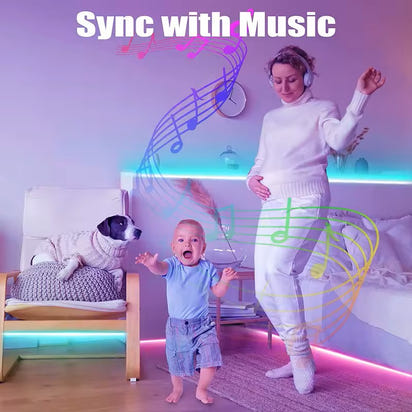 RGB LED Strip Lights – Bluetooth App Control, Color Changing, 5M–20M for Bedroom, Kitchen & Bar