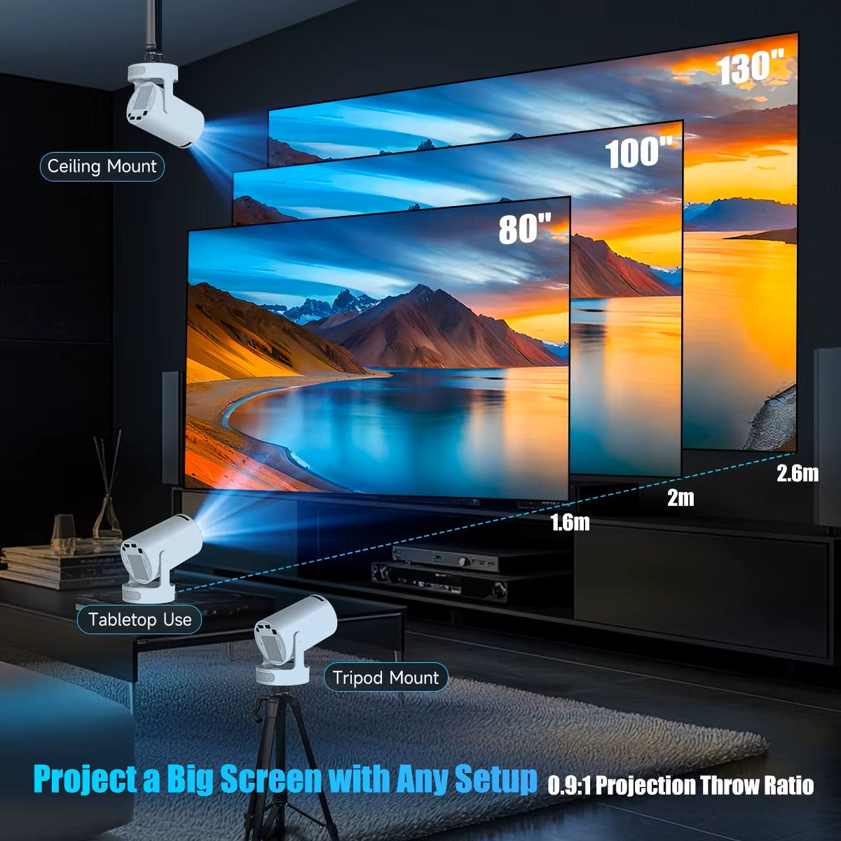 Magcubic HY300 Pro Portable 8K Decoding Projector – WiFi6, Android, Bluetooth 5.0